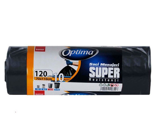 Sano Saci menajeri Optima negri (120 l) 10 buc. 007086 Produse chimice de uz casnic in Moldova sano saci menajeri optima negri (120 l) 10 buc. 007086