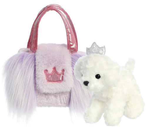  aurora fancy pals 210517d cățeluș de pluș într-o geantă de blană (20 cm)