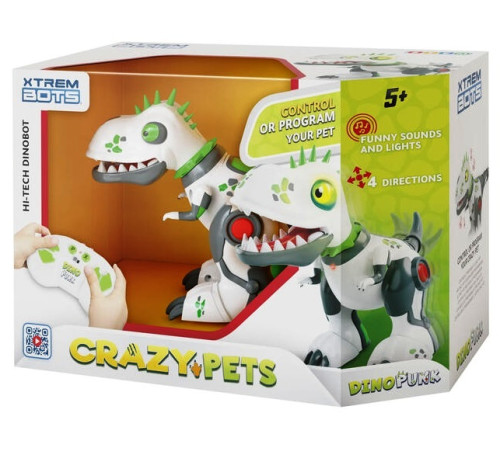 xtrem bots xt3803235 Интерактивный робот crazy pets "dino punk"