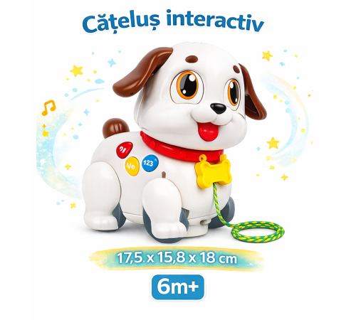 Jucării pentru Copii - Magazin Online de Jucării ieftine in Chisinau Baby-Boom in Moldova hola toys he9977 jucărie de tras "cățeluș" cu sunet și lumină