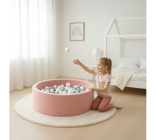 new baby 52585 Детский сухой бассейн с мячами (розовый)