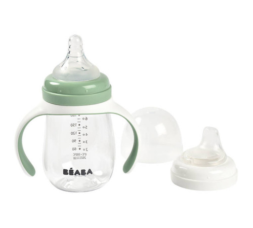 beaba 5552 biberon de invatare 2 in 1 (210 ml.) verde
