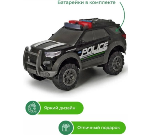 dickie 3306017 jeep poliție ford cu lumină și sunet (30 cm.)