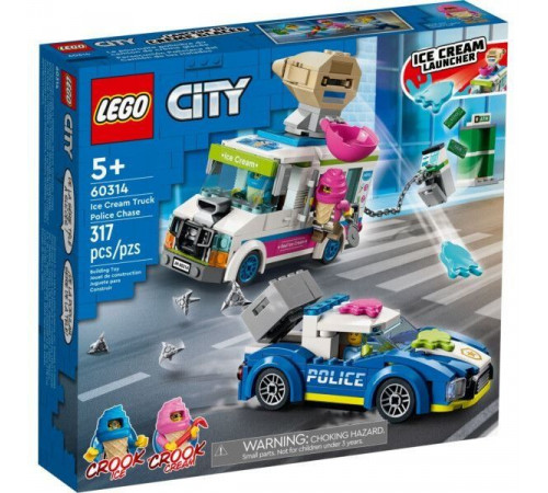 Детский магазин в Кишиневе в Молдове lego city 60314 Конструктор "Полицейское преследование фургона с мороженым" (317 дет.)
