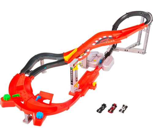 hot wheels jmc90 Гоночный трек с 3 машинками "formula 1"