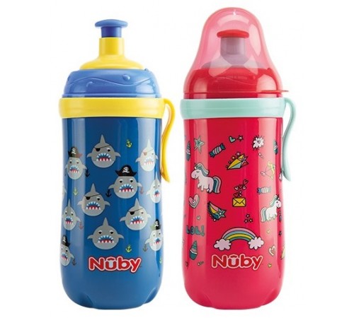 nuby nv0406012 cană sportivă 240 ml. (18 m+) in sort.