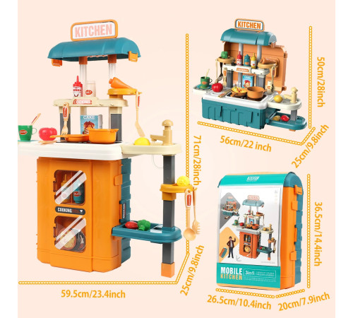 op 200844389 Игровой набор 3-в-1 "Кухня" в чемодане (49 предметов) 