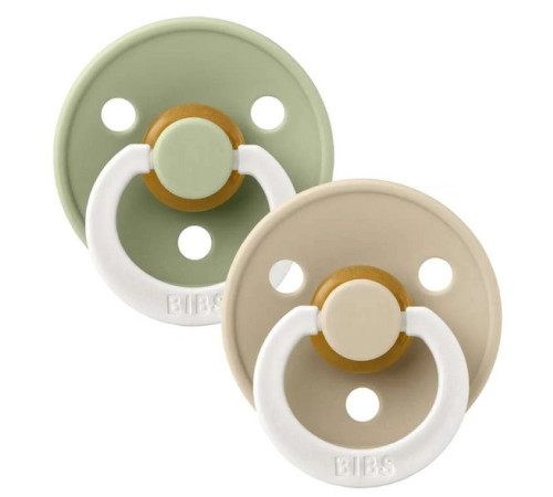  bibs suzeta rotunda din latex color s sage & vanilla glow (0-6 luni) 2 buc.