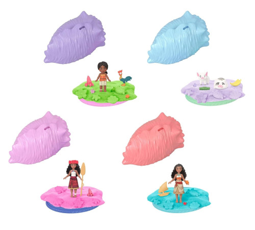 disney princess jjv38 set de joacă surpriză "moana: scoică cu mini-păpușă"