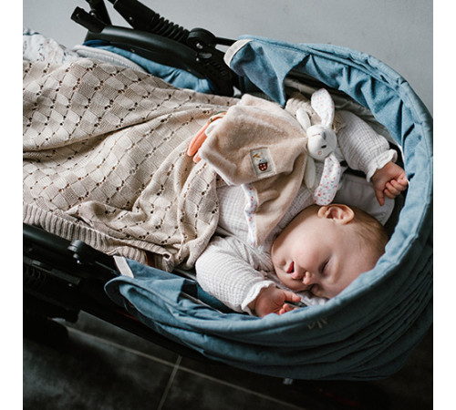 babyono-8128 1479/03 Плед трикотажный бамбуковый (75 x 100 см) бежевый