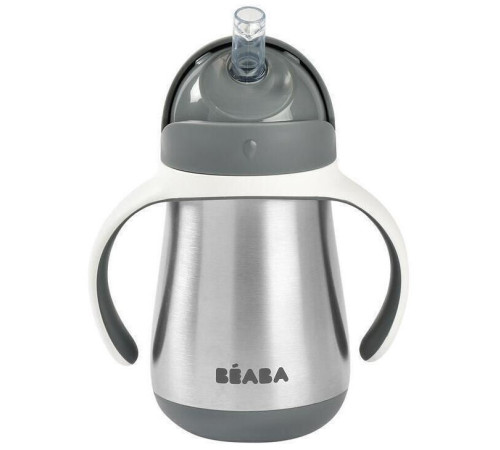 beaba 5557 cana inox cu pai 250 ml. (8 m.+) gri