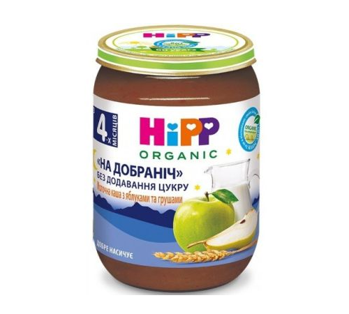 hipp 5511 Рисовый молочный десерт с яблоками и грушами (4м+) 190 гр.