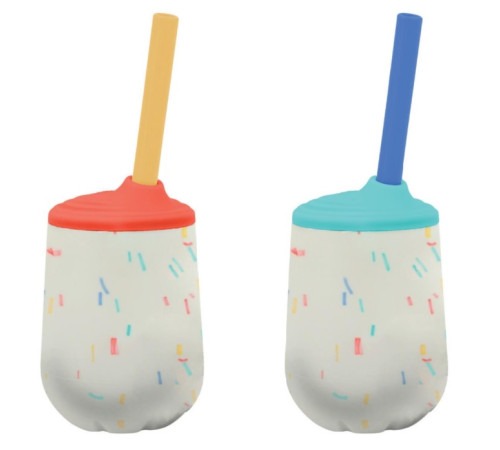  nuby nv04035 Чашка "silicone mini cup with straw" 120 мл. (12 м+) в асс.