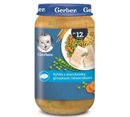 Питание и аксесcуары в Молдове gerber Пюре junior рыба с морковью, горошком и клецками (12 м+) 250 гр.