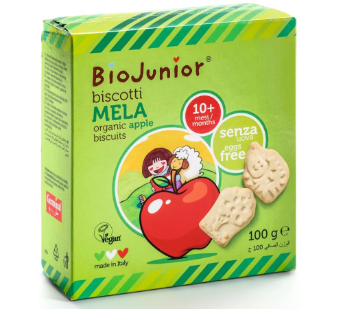  biojunior organic Печенье c яблоком (10 м +) 100 гр.
