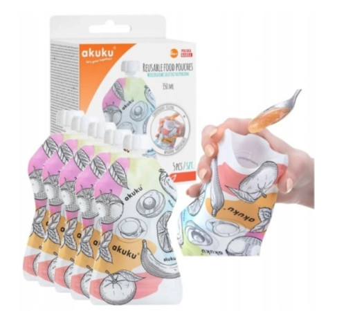 akuku-4591 pungă reutilizabilă pentru m&acirc;ncare 150 ml. (5 buc.)
