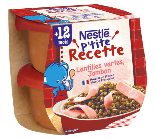 Детское питание в Молдове nestle Зелёная чечевица с ветчиной 2х200 гр. (12 м.+)