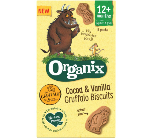 Organix Печенье Bio с какао и ванилью Gruffalo (12 м+) 100 гр.  organix Печенье bio с какао и ванилью gruffalo (12 м+) 100 гр.
