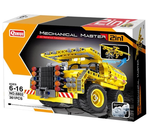Детский магазин в Кишиневе в Молдове xtech bricks 6802 Механический конструктор 2-в-1 "Грузовик и Самолет" (361 дет.)