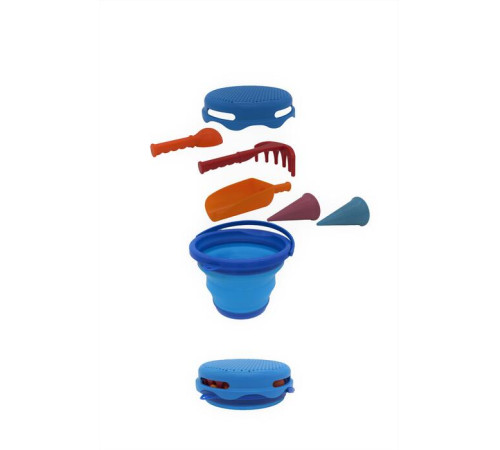 compactoys 99100201 set de nisip compact 7 &icirc;n 1 (albastru)