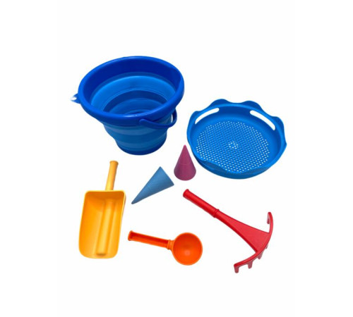 compactoys 99100201 set de nisip compact 7 &icirc;n 1 (albastru)