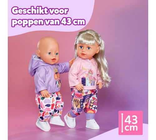 zapf creation 838280 adidași "baby born" (43 cm) &icirc;n sort.