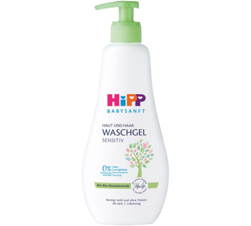  hipp 90121 gel de baie babysanft pentru par si corp (400 ml)