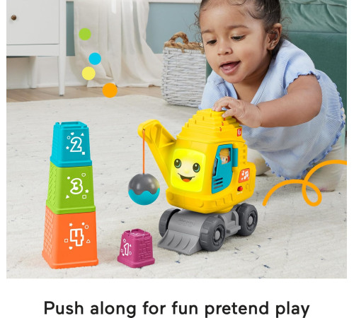 fisher price hrp32 jucărie interactivă " macara numărătoare și stivuitoare"