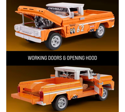 hot wheels jft20 Конструктор "brick shop elite custom '62 chevy pickup" (858 дет.)