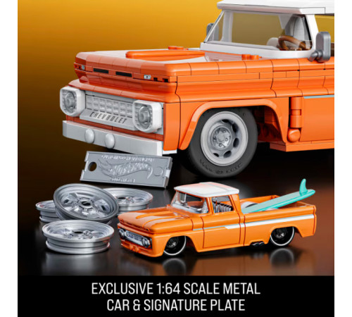 hot wheels jft20 Конструктор "brick shop elite custom '62 chevy pickup" (858 дет.)