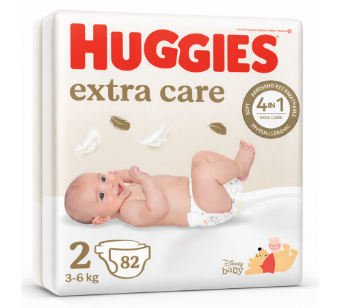 huggies extra care scutece 2 (3-6 kg.) 82 buc.