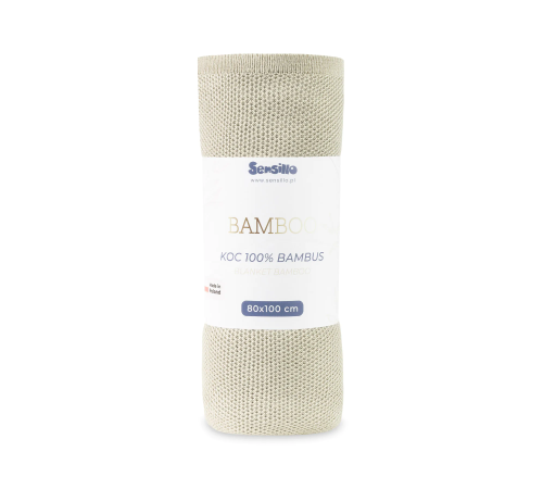 sensillo-43441 Детский бамбуковый плед "bamboo" (80х100 см) бежевый
