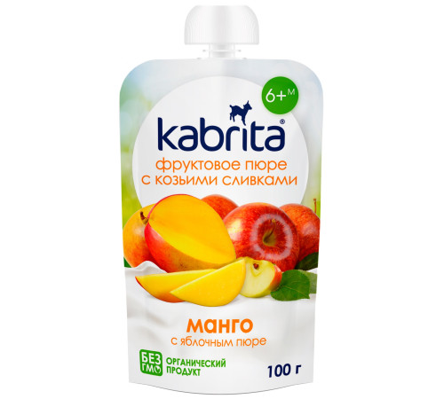  kabrita piure cu frișсă de capra "mango-mere" (6 m +) 100 gr.