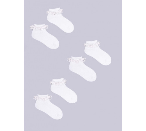 yoclub skc-0122/g Носочки для девочки с кружевом (р. 28-30) белый