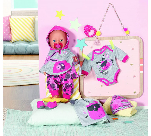 zapf creation 832561 set haine pentru păpuși "baby born deluxe first arrival" (43 cm.)