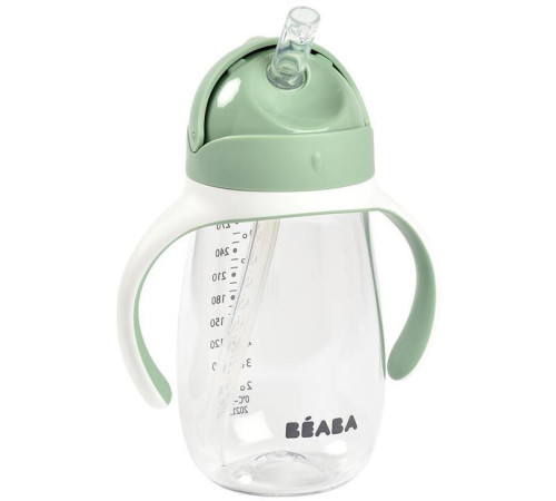 beaba 5550 cana anti-varsare cu pai 300 ml. (8 m.+) verde