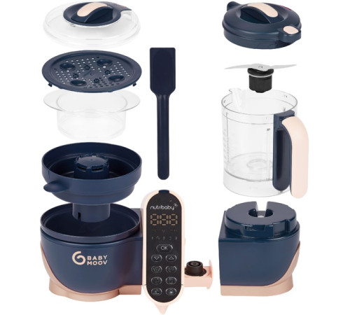babymoov a001127 robot multifunctional 5 in 1 "nutribaby + xl" (albastru &icirc;nchis) 
