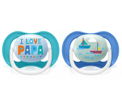 avent scf080/10 Пустышка силиконовая ultra air "i love" (6-18 м.) 2 шт. в асс.