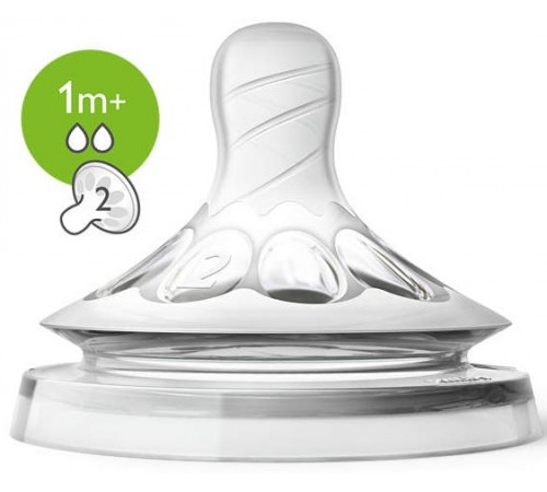 avent scf042/27 tetina din silicon "natural" (1m+) 2 buc.