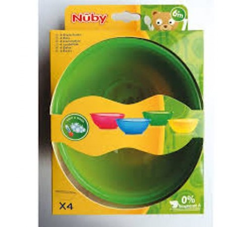 nuby id65671 set de farfurii (4 buc.) 360 ml.