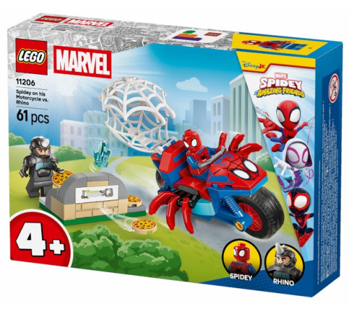 Детский&nbsp;магазин в Кишиневе в Молдове lego marvel 11206  Конструктор "Человек-паук на мотоцикле против Носорога" (61 дет.)