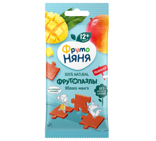 ФрутоНяня  «ФрутоПазлы» из яблок и манго 20 гр. (12 м+)
