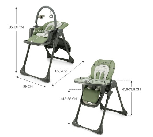 kinderkraft scaun pentru copii 2in1 tummie verde