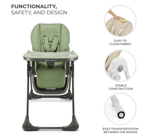 kinderkraft scaun pentru copii 2in1 tummie verde