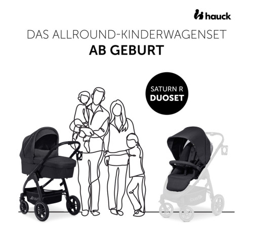 hauck Коляска 2в1 saturn r duoset melange black