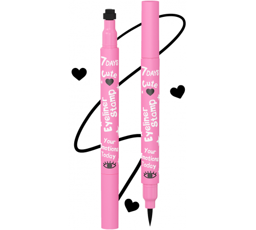  7days eyeliner cu ștampilă "cute 208 heart black" 900043