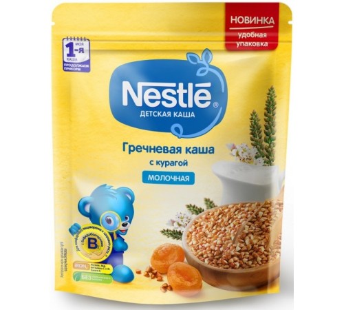 Nestle Каша молочная гречневая с курагой 220 гр. (5 м+) 12343022 Детское питание в Молдове nestle Каша молочная гречневая с курагой 220 гр. (5 м+) 12343022