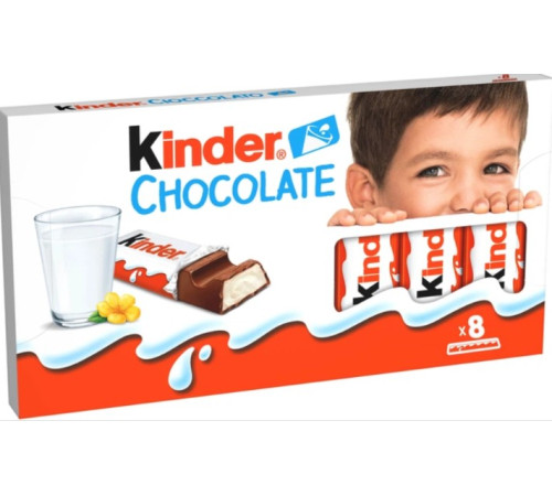 Питание и аксесcуары в Молдове Молочный шоколад kinder chocolate, 100 г (8 батончиков)