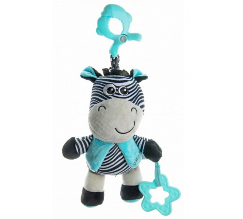 baby mix p/1246-6800 jucărie muzicala pentru călătorie "zebra" albastru