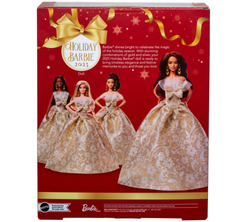 barbie jbh97 Коллекционная кукла "holiday 2025" брюнетка